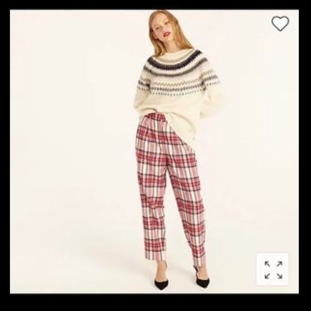 J Crew Italian Nello Gori Tapered Wool Pant in Vintage Plaid NWT